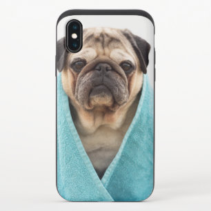 Pug in a Towel iPhone X Slider Case