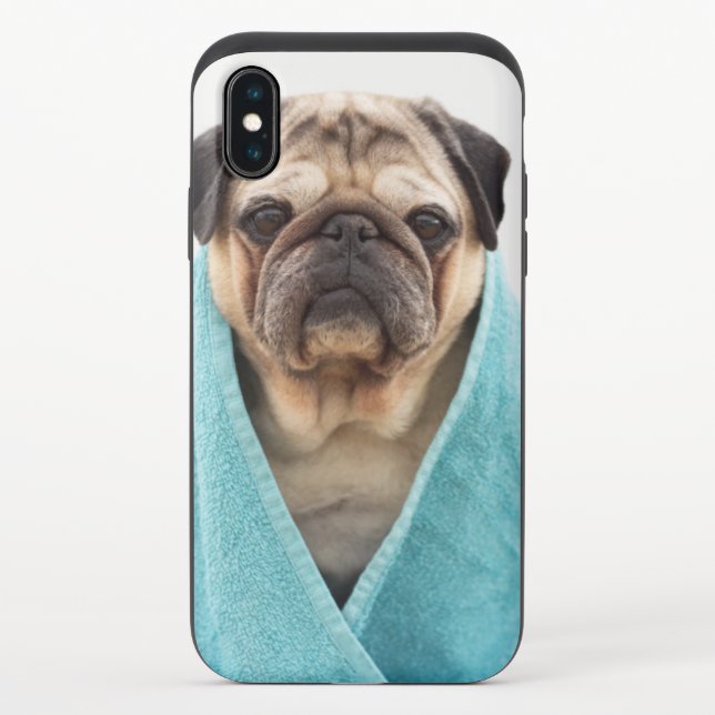 Pug in a Towel Uncommon iPhone Case (Back)