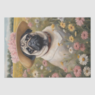 Pug in Bloom: A Floral Fantasy Decoupage Tissue Paper