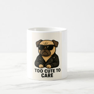 pug in bomber jacket funny dog mug design