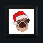 Pug in Christmas hat   Gift Box<br><div class="desc">Pug in Christmas hat</div>