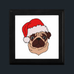 Pug in Christmas hat   Gift Box<br><div class="desc">Pug in Christmas hat</div>