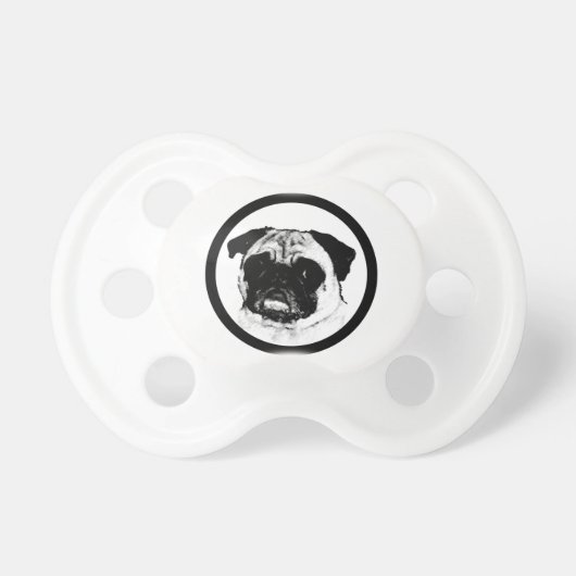 Pug in Circle Pacifier (Front)