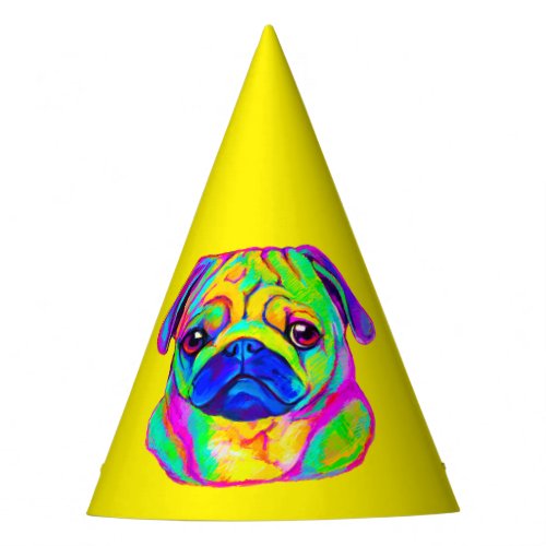 Pug in Colors Birthday Party Hat