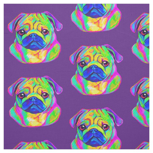 Pug in Colors Fabric (Swatch)