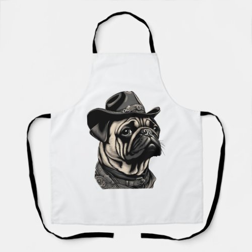 Pug in cowboy hat Classic T_Shirt Apron