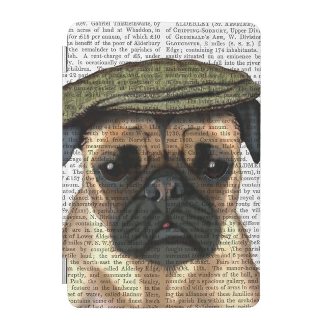 Pug in Flat Cap iPad Mini Cover (Front)