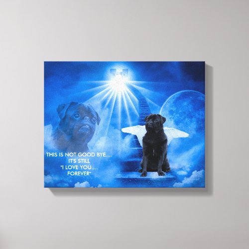 Pug in Heaven as Angel Sympathy Canvas