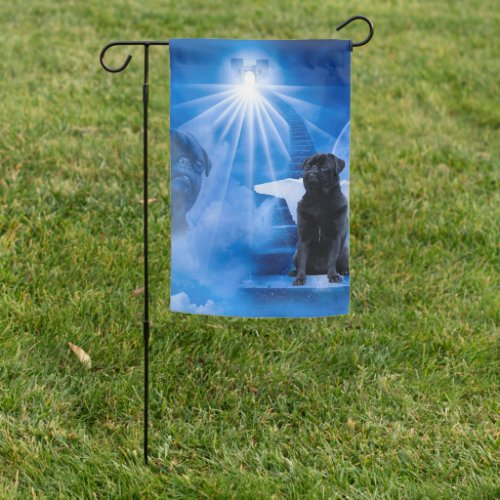 Pug in Heaven as Angel Sympathy Garden Flag
