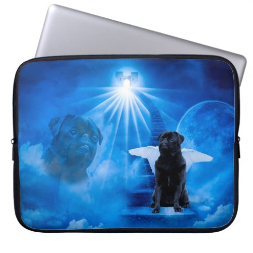 Pug in Heaven as Angel Sympathy Laptop Sleeve