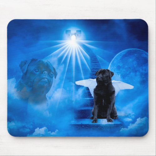 Pug in Heaven as Angel Sympathy Mouse Pad