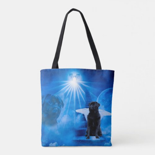 Pug in Heaven as Angel Sympathy Tote Bag