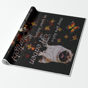 Pug In My Heart, Funny Pug Dog Lover Gift Idea Wrapping Paper