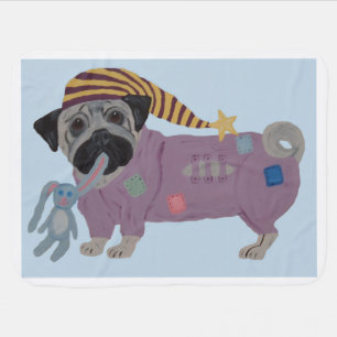 Pug in PJs  Baby Blanket