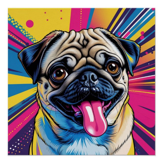 Pug in Pop Art 01 Poster (Front)