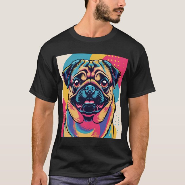 Pug In Pop Art One T-Shirt (Front)