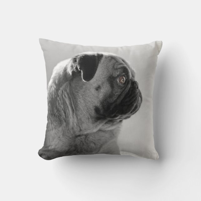Pug in Profile Throw Pillow (Front)