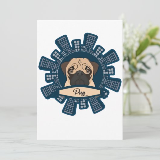 pug in the city (Standing Front)