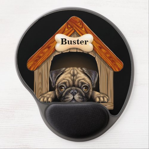 Pug In The Doghouse Gel Mouse Pad