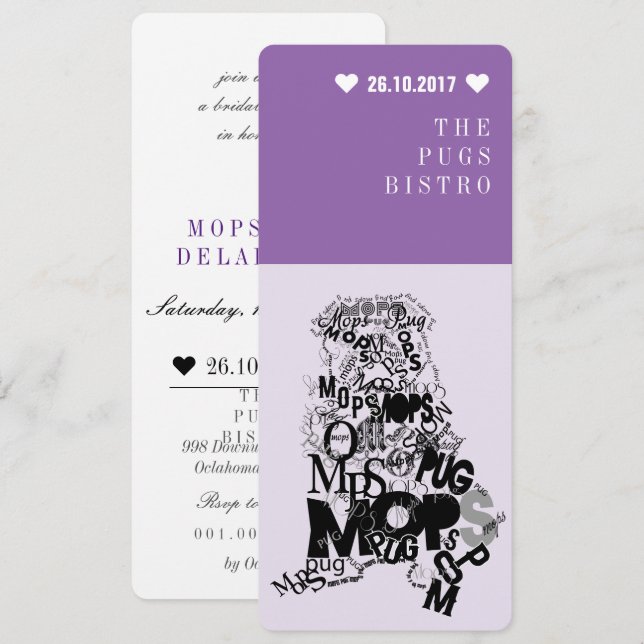 Pug invite (Front/Back)