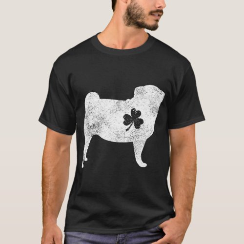 Pug Irish Clover St Patricks Day Dog Lover Gifts T_Shirt