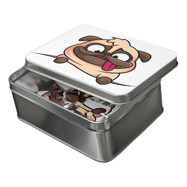 Pug Jigsaw Puzzle (Lid Open)