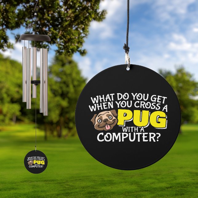 Pug Joke - Cross a Pug with a Computer Wind Chime (Outdoor)