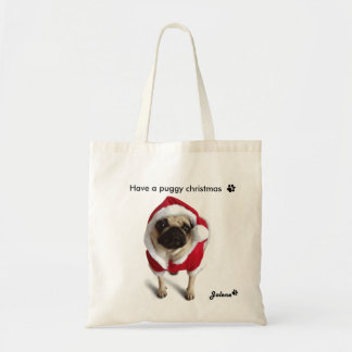 Pug Jolene Kersttas Tote Bag
