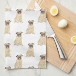 Pug Kitchen Towel<br><div class="desc">I love this sweet pattern of a pug dog watercolor illustration because it's classic enough to serve as a neutral, yet pops as a stand alone piece! It's the perfect addition to any family room, nursery, office, or even the man cave! For the sweetest gifts, add more matching items from...</div>