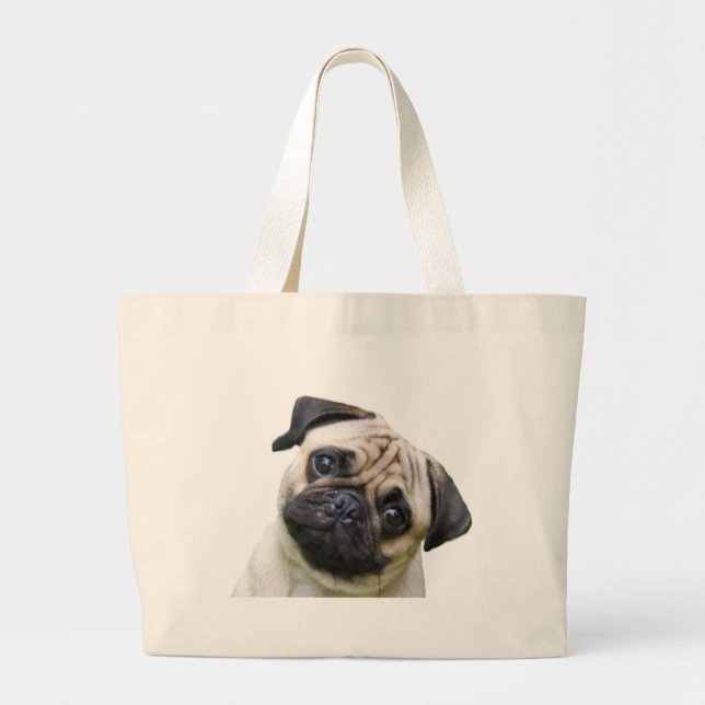 pug large tote bag (Front)
