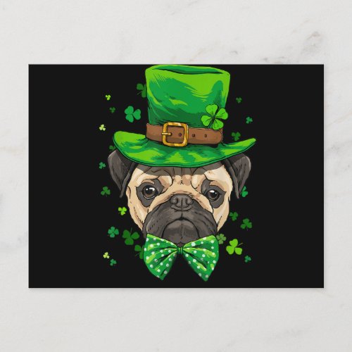 Pug Leprechaun St Patricks Postcard