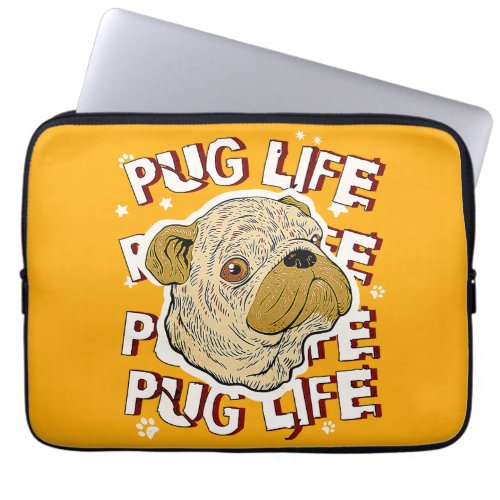 Pug Life Animal Dog Laptop Sleeve