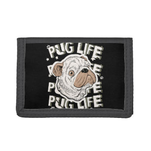 Pug Life Animal Dog Tri-fold Wallet