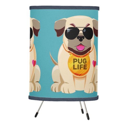 Pug Life custom color lamps & shades (Right)