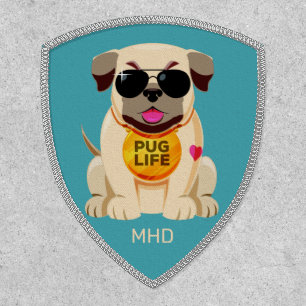 Pug Life custom monogram & color Patch