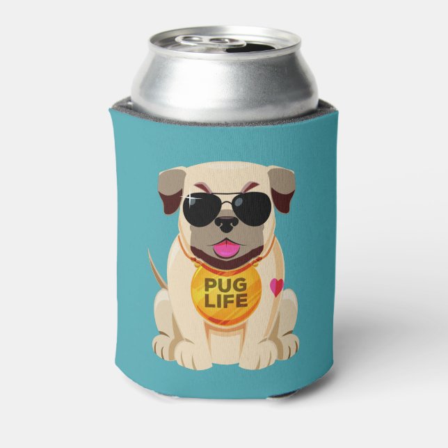 Pug Life custom name & color can cooler (Can Back)