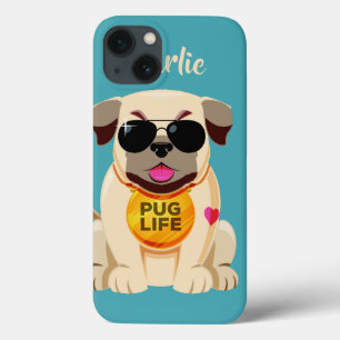 Pug Life custom name & color device cases