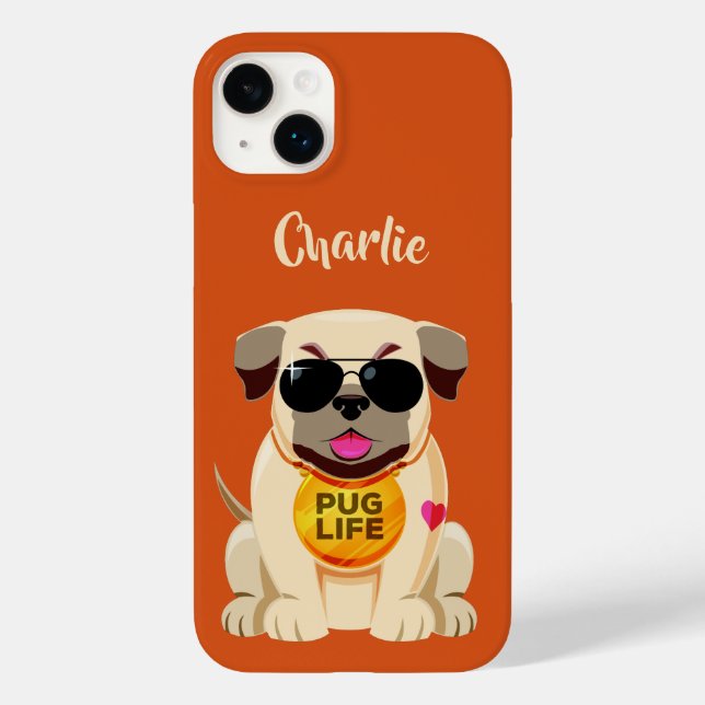 Pug Life custom name & color phone cases (Back)
