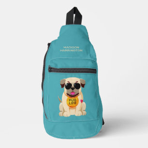 Pug Life custom name & color Sling Bag