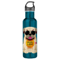 Pug Life custom name water bottles Pug Life custom name water bottles