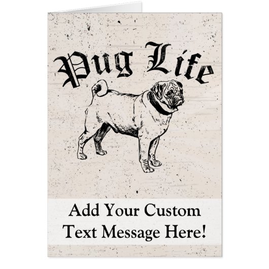 Pug Life Funny Dog Gangster Cards (Front)