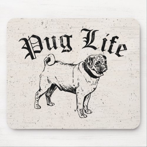 Pug Life Funny Dog Gangster Mouse Pad