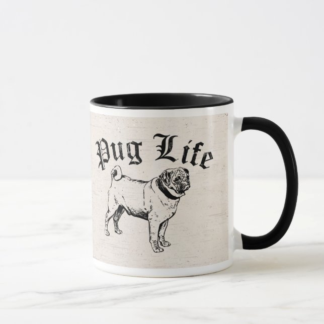 Pug Life Funny Dog Gangster Mug (Right)