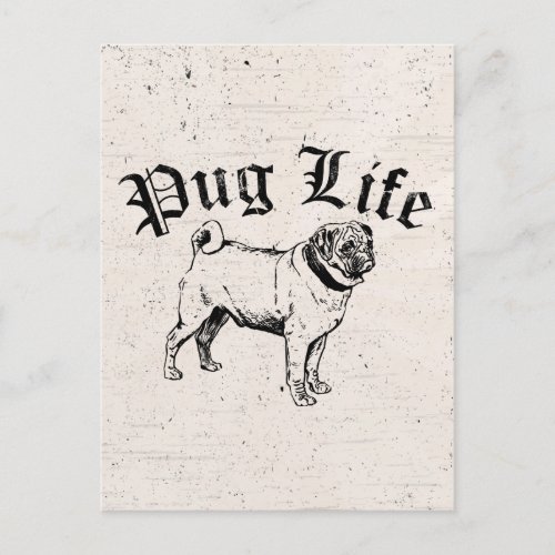 Pug Life Funny Dog Gangster Postcard