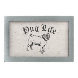 Pug Life Funny Dog Gangster Rectangular Belt Buckle