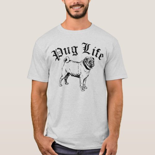 Pug Life Funny Dog Gangster T_Shirt