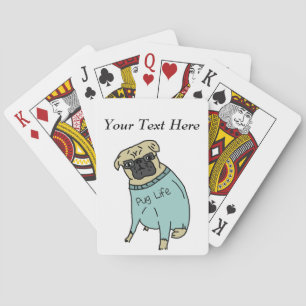 Pug Life - Funny Dog In A Sweater Poker Cards