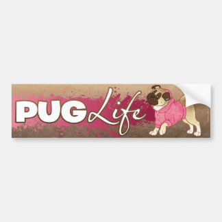 "Pug Life" Pug Hoodie Bumper Sticker