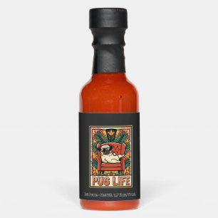 Pug Life Retro Folk Art Dog Hot Sauces