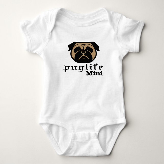 Pug life - thug dog life - pug bodysuit for baby (Front)
